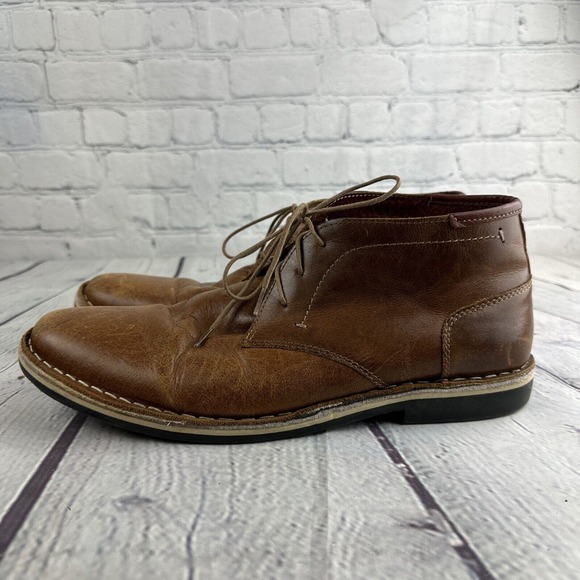Steve Madden Harken 247 Ankle Chukka Boots Mens Size 11.5 Cognac Leather Lace Up